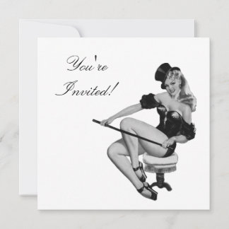 Invitation  Black & White Style Pin-Up Girl 5