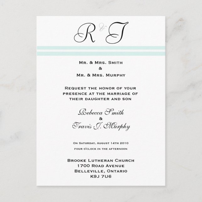 Invitation - Blue Line Postcard (Front)