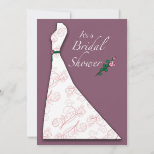 Invitation Bridal Shower Dress Silhouette Plum
