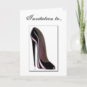 Invitation Card - black stiletto shoe