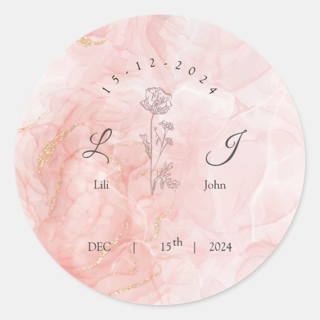  invitation card classic round sticker (Front)