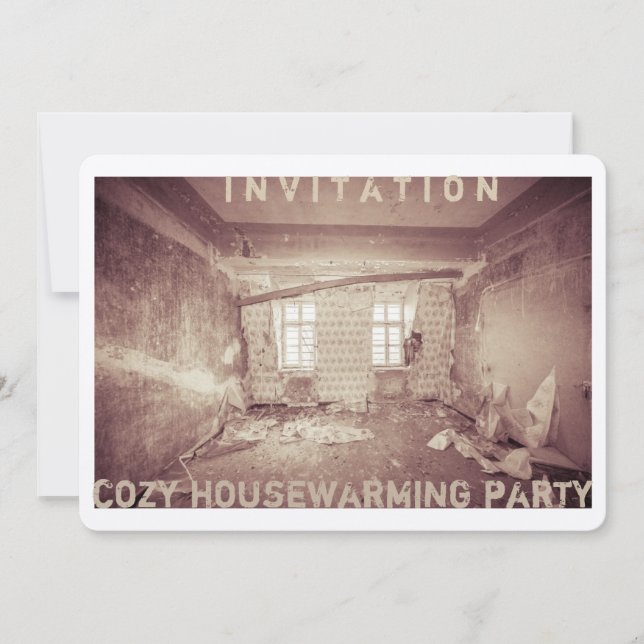 Invitation card for a cosy house-warming-party (Front)