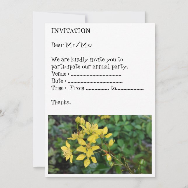INVITATION CARD FOR ANNUAL PARTY (Back)