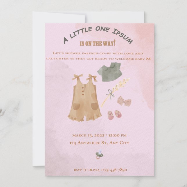Invitation card for welcoming a newborn (Front)