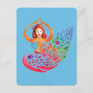 Invitation Card Yoga Meditation Rainbow Colors 