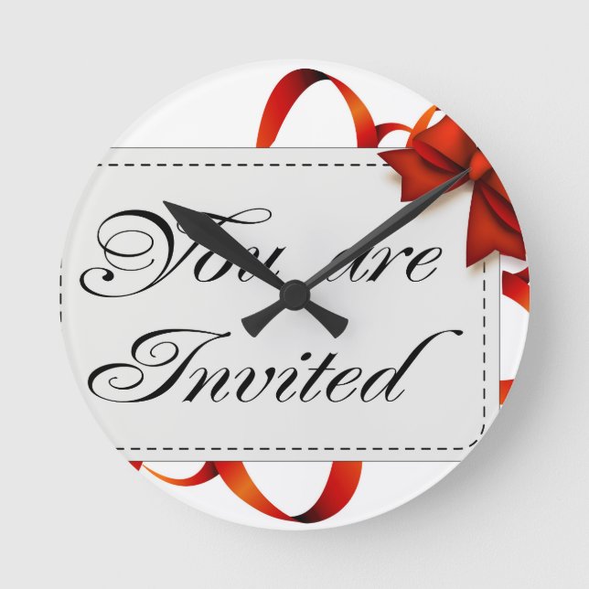 Invitation card >> You Are Invited Round Clock (Front)