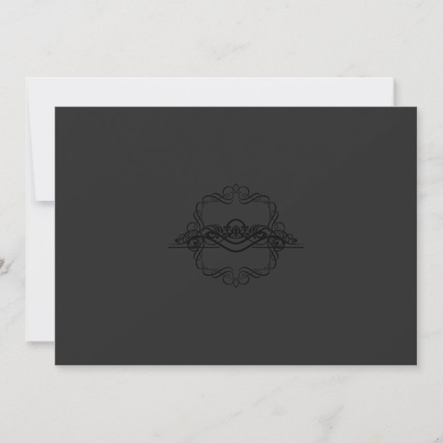 Invitation Cards | Elegant Black – Ornate Design (Front)