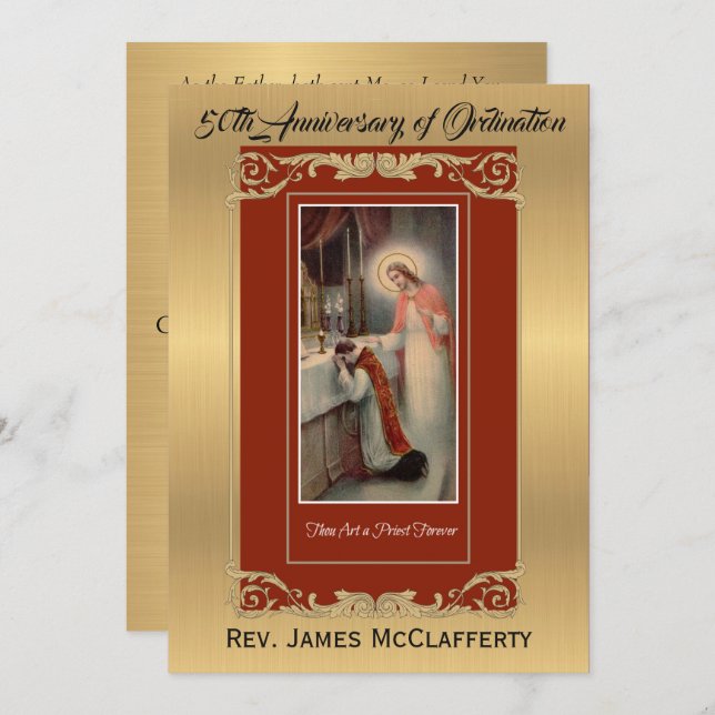 Invitation Catholic Ordination Gold Anniversary (Front/Back)