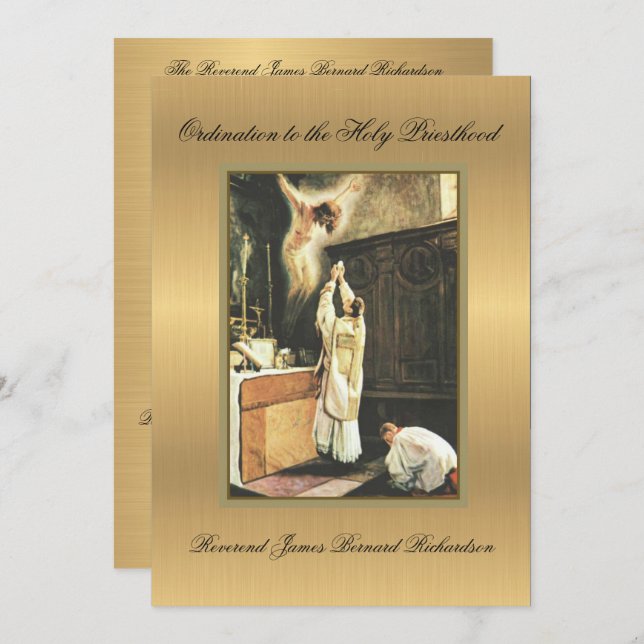 Invitation Catholic Ordination to Holy Priesthood (Front/Back)