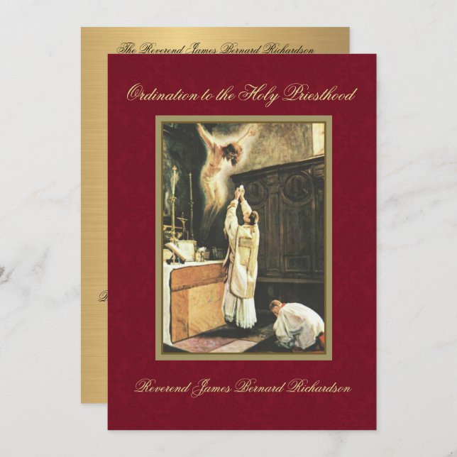 Invitation Catholic Ordination to Holy Priesthood (Front/Back)