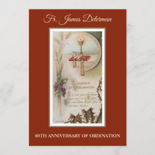 Invitation Catholic Priest Ordination Anniversary