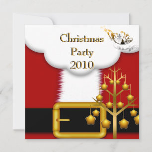Invitation Christmas Party Santa Suit Red Xmas