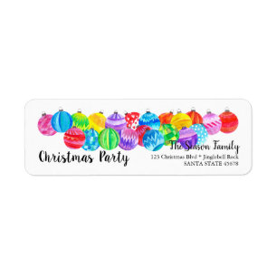Invitation Christmas Party watercolor label Return Address Label
