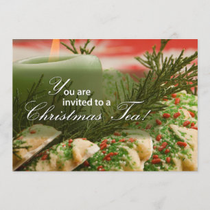 Invitation Christmas Tea Party, Cookies, Pine Bran