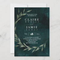 INVITATION - CLASSIC  'GREEN RUSTIC'