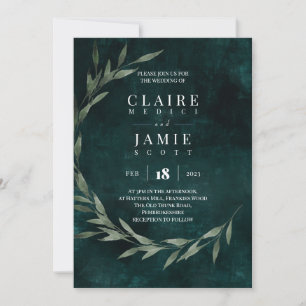 INVITATION - CLASSIC  'GREEN RUSTIC'