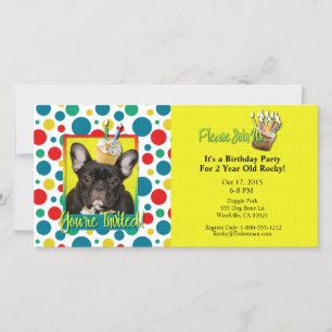 Invitation Cupcake 2 Year Old - French Bulldog