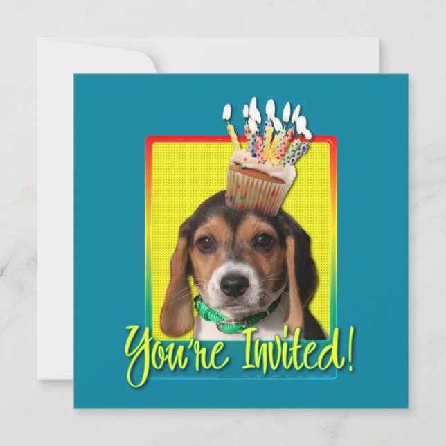 Invitation Cupcake - Beagle Puppy - Chloe (Front)