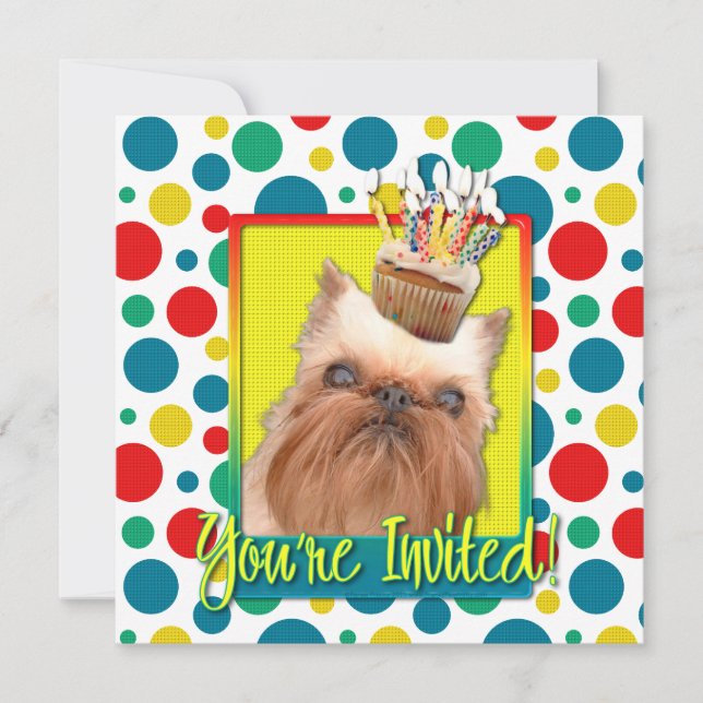 Invitation Cupcake - Brussels Griffon (Front)