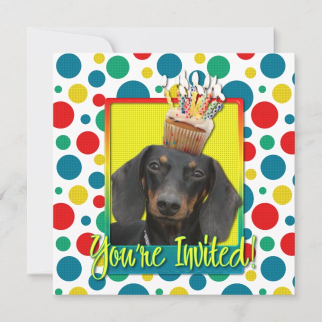 Invitation Cupcake - Dachshund - Winston (Front)