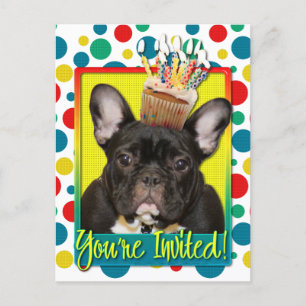 Invitation Cupcake - French Bulldog - Teal Postcard