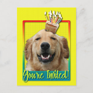 Invitation Cupcake - Golden Retriever - Mickey Postcard