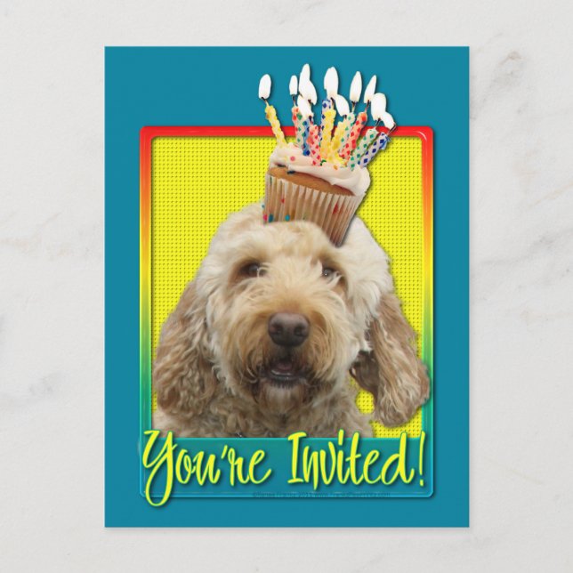 Invitation Cupcake - GoldenDoodle (Front)