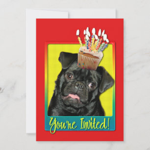 Invitation Cupcake - Pug - Ruffy