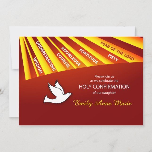 Invitation Daughter Confirmation Personalise, Cust (Front)