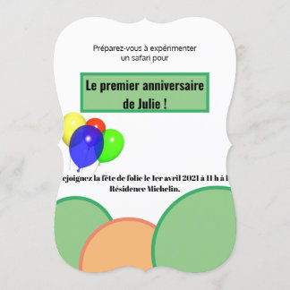 invitation de la Le premier anniversaire
