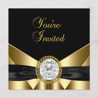 Invitation Diamond Jewel Black Gold