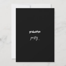 invitation  Elegant Black & White Graduation party