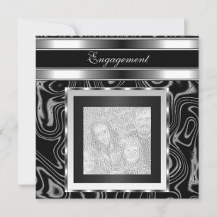 Invitation Engagement Glamour Abstract Black Photo