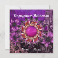 Invitation Engagement Wedding Purple Flower