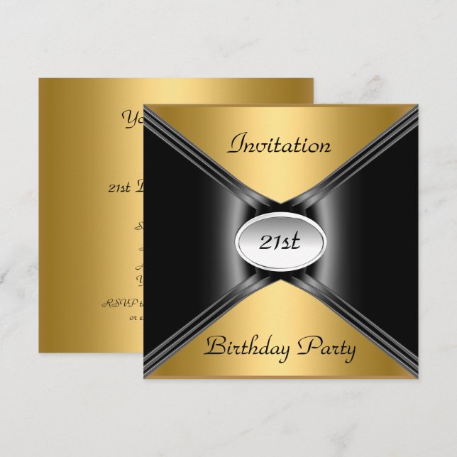 Invitation Envelope Any Birthday Gold colour (Front/Back)