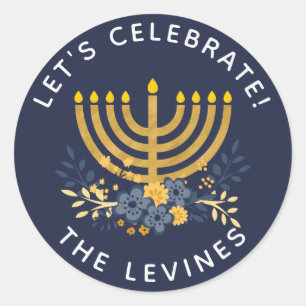 Invitation Envelope Seal Menorah   Hanuakkah