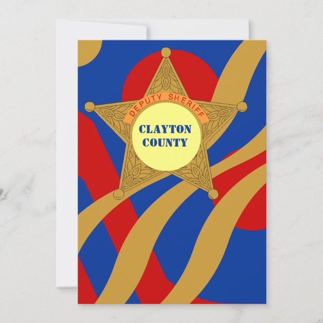Invitation Festive Streamers Deputy Sheriffs Badge (Front)