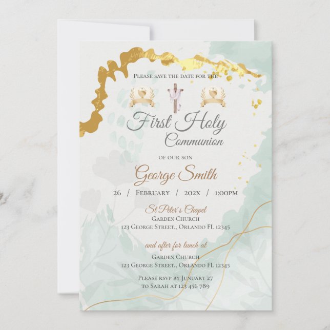 Invitation First Boy Communion (Front)