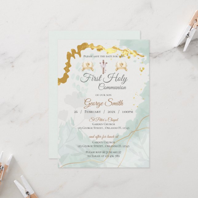 Invitation First Boy Communion (Front/Back In Situ)