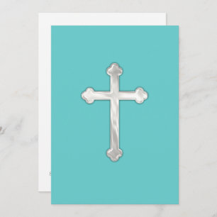 Invitation First Communion "Embossed" Cross