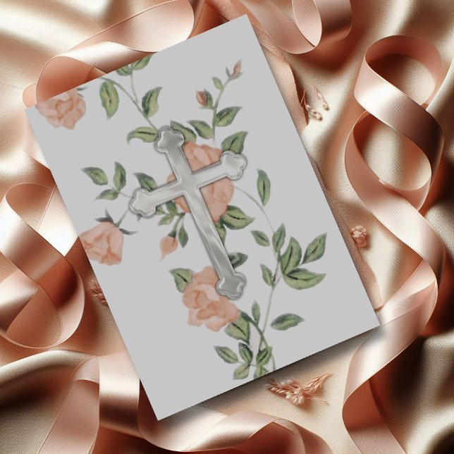 Invitation First Communion "Embossed" Cross (Creator Uploaded)