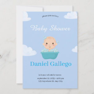 Invitation for a Baby Shower Boy - Sweet