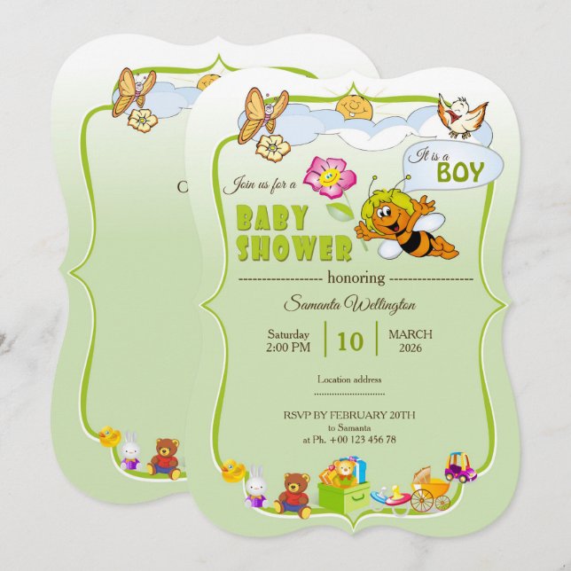 invitation for baby shower (Front/Back)
