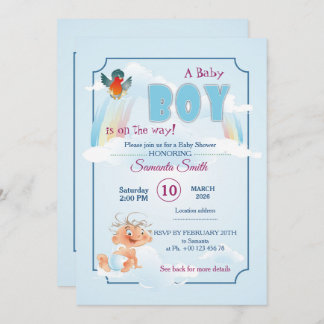 invitation for baby shower, it is a boy