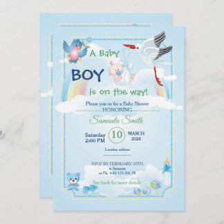invitation for baby shower, it is a boy