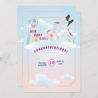 invitation for baby shower, it is a girl