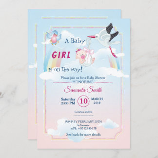 invitation for baby shower, it is a girl
