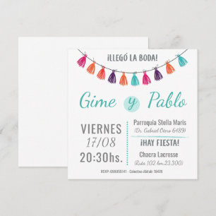 Invitation for fun and colourful wedding
