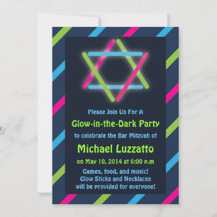 Invitation for Glow-in-the-Dark Bar & Bat Mitzvah