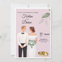 Invitation for Your Big Day Character Wedding Card